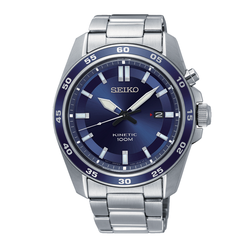 Seiko Sport men's watch blue steel Kinetic SKA783P1