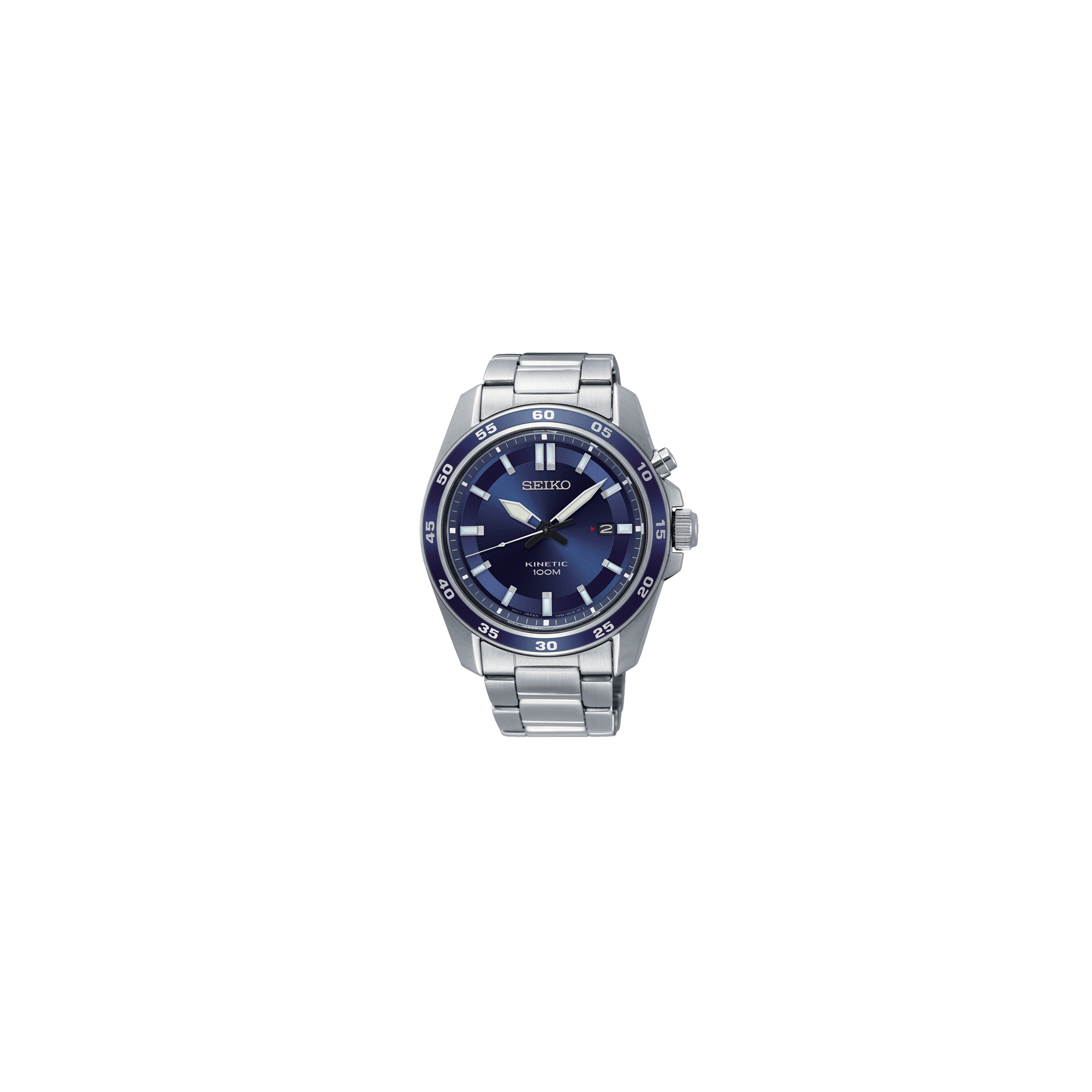 Seiko Sport men's watch blue steel Kinetic SKA783P1