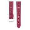 Red perforated leather strap