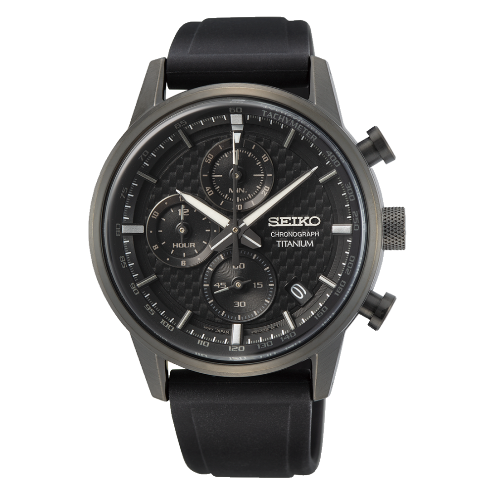 Montre homme acier Seiko Sport chronographe boîtier titane SSB393P1
