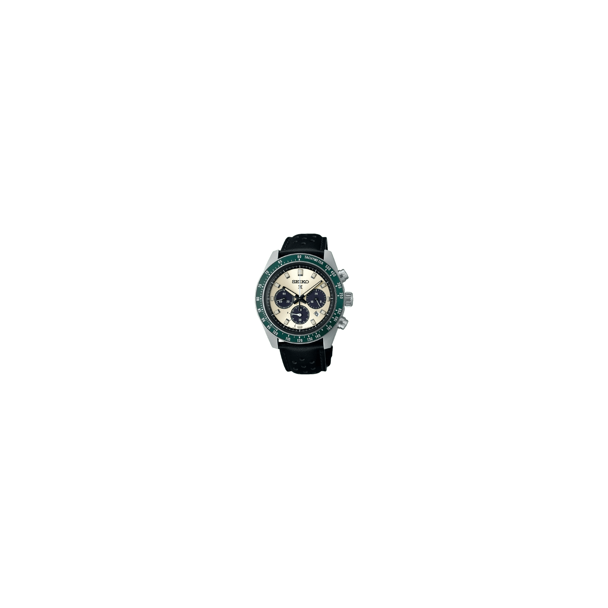 Montre Seiko Chronographe Homme - Modèle Panda, Boîtier Acier, Bracelet Cuir, étui Inclus