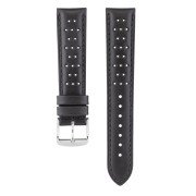 Bracelet cuir perforé noir
